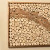120x70cm teak wall decoration, natural frame | SECONDE VIE