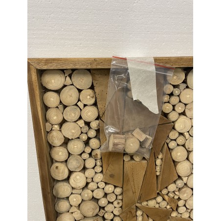 Décoration murale 120x70cm en teck, cadre naturel | SECONDE VIE