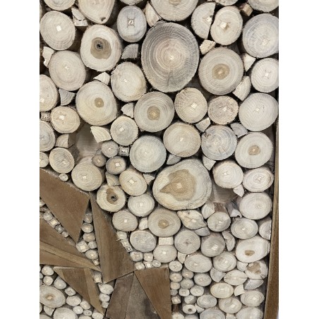 Décoration murale 120x70cm en teck, cadre naturel | SECONDE VIE