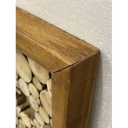 Teak mosaic wall decoration, 120x70 cm | Second-hand