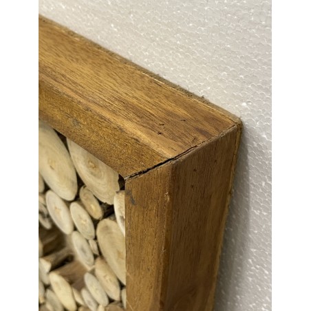 Teak mosaic wall decoration, 120x70 cm | Second-hand