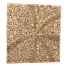 Square wall decoration 100x100cm teak mosaics - model 3 | SECOND LIFE