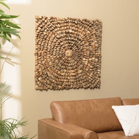 SECOND-HAND - Square wall decoration 100x100cm teak branches - model 2