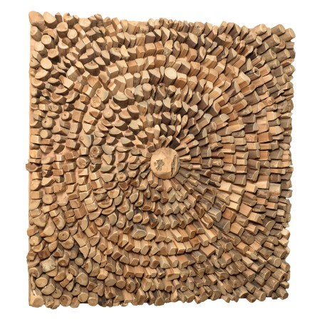 Décoration murale carrée 100x100cm branches de teck - modèle 2