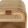 Rounded wooden and rattan bedside table with 1 door | Amy Collection Rounded wooden and rattan bedside table with 1 door | Amy Collection