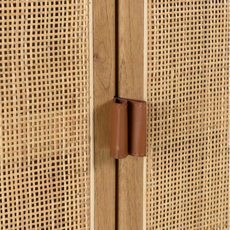 Armoire arrondie en bois et rotin - 3 étagères | Collection Amy