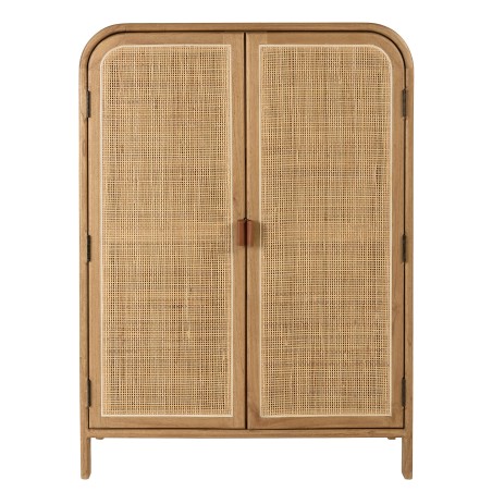 Armoire arrondie en bois et rotin - 3 étagères | Collection Amy