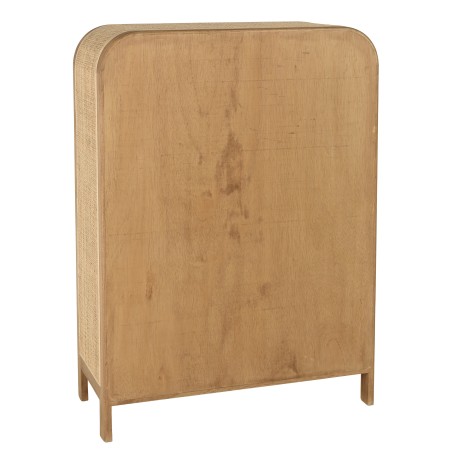 Rounded wooden and rattan cabinet - 3 shelves | Amy Collection