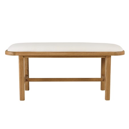 Banc avec coussin blanc en bois et rotin | Collection Amy