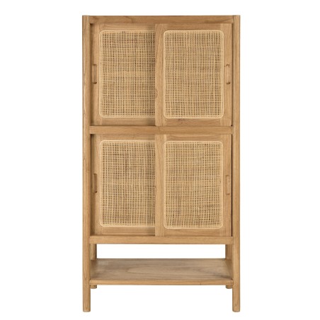 Dish cabinet with 2 shelves / 2 doors - Mindi / Rattan | Amy Collection