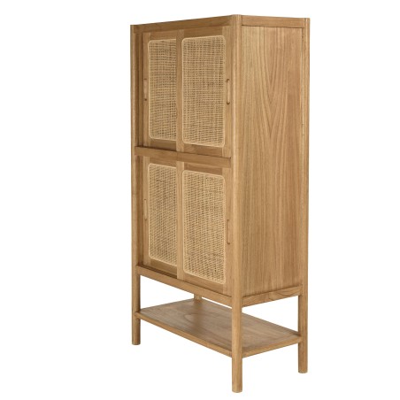 Dish cabinet with 2 shelves / 2 doors - Mindi / Rattan | Amy Collection