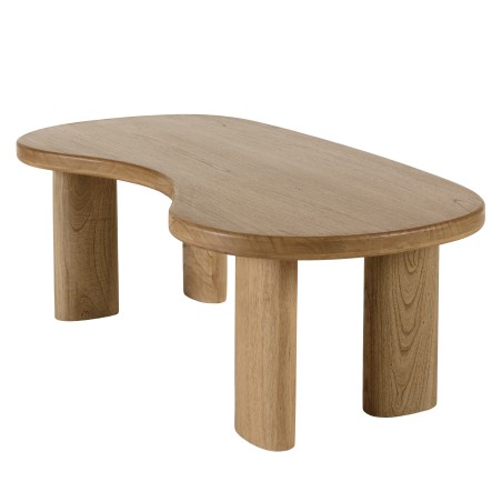 Wave-shaped coffee table in mindi wood | Amy