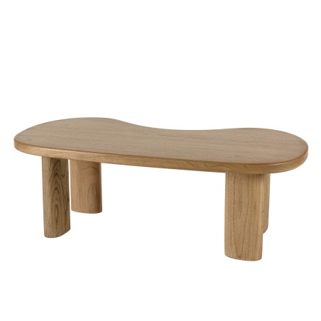 Wave-shaped coffee table in mindi wood | Amy