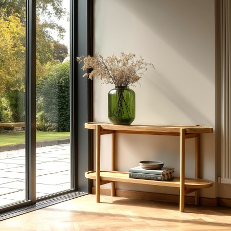 Console avec tablette en rotin naturel | AMY