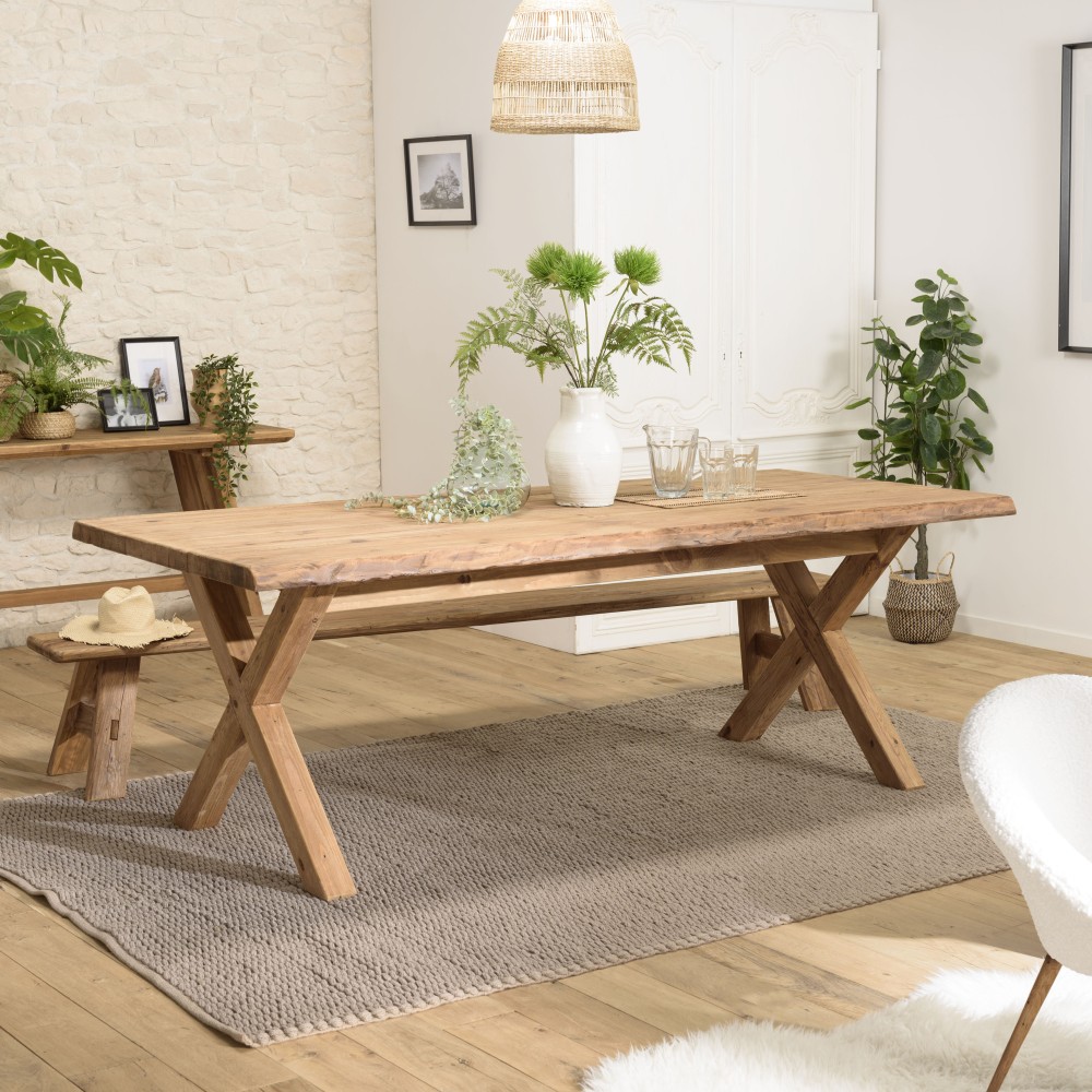 SECOND-HAND - Rectangular dining table 220x100cm recycled pine wood SECOND-HAND - Rectangular dining table 220x100cm recycled pine wood