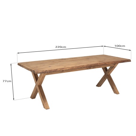 SECOND-HAND - Rectangular dining table 220x100cm recycled pine wood