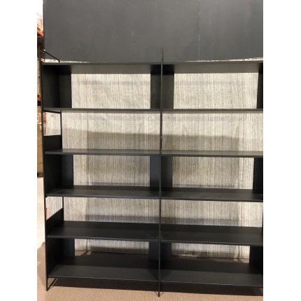 SECOND-HAND - Black 10-compartment, 5-tier shelving unit with metal base