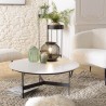 SECONDE MAIN - Table basse ronde 78x78cm plateau effet marbre