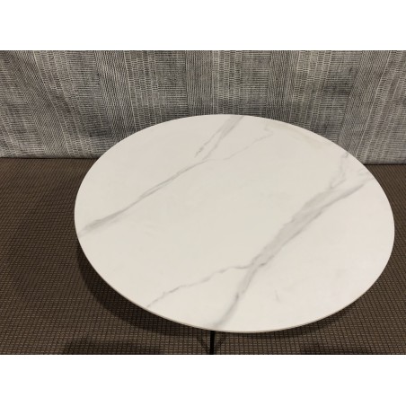 SECONDE MAIN - Table basse ronde 78x78cm plateau effet marbre