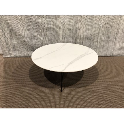 SECONDE MAIN - Table basse ronde 78x78cm plateau effet marbre