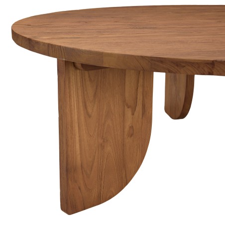 Round coffee table D100cm in recycled teak | Sixtine Collection
