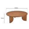 Round coffee table D100cm in recycled teak | Sixtine Collection