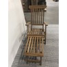 chaise longue de jardin en bois teck brut - Macabane | Seconde main