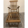 chaise longue de jardin en bois teck brut - Macabane | Seconde main