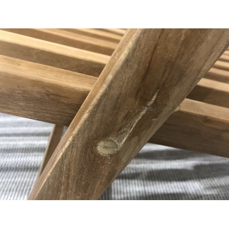 raw teak wood garden lounger - Macabane | Second-hand
