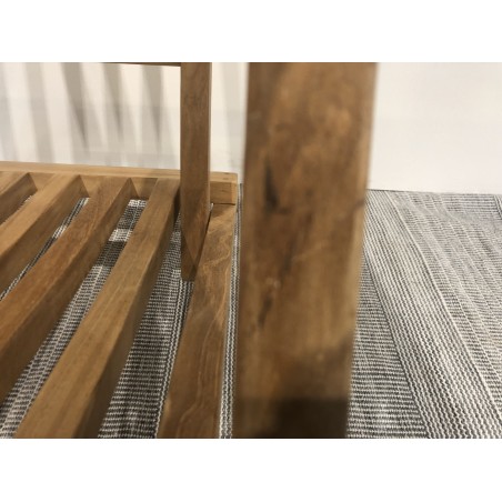 raw teak wood garden lounger - Macabane | Second-hand