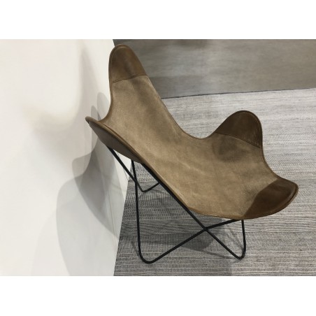 Butterfly chair in canvas and leather | SECOND-HAND