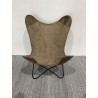 Butterfly chair in canvas and leather | SECOND-HAND