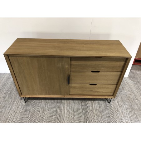 SECOND-HAND - Natural wood sideboard with 1 door and 3 drawers