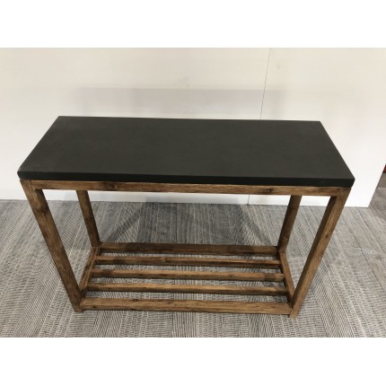 HECTOR Rectangular Console Table GM - Dark Concrete Effect and Acacia
