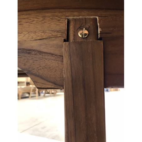 SECONDE MAIN - Table de jardin 4/6 pers. Rect. Ext. 120/180cm bois Teck huilé