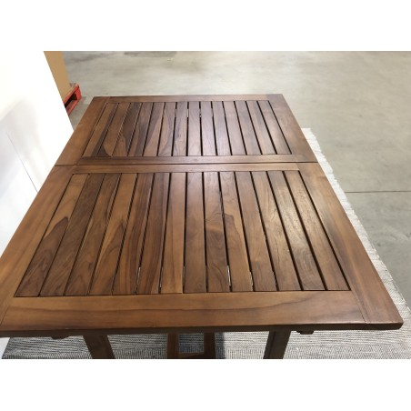SECONDE MAIN - Table de jardin 4/6 pers. Rect. Ext. 120/180cm bois Teck huilé
