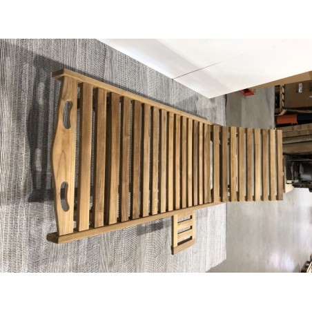 SECONDE MAIN - Bain de soleil avec roulettes en Teck