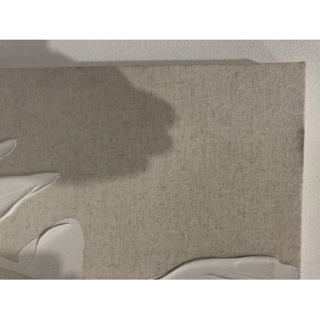 SECONDE MAIN - Décoration murale 83x123cm motifs fleurs n°2, cadre naturel