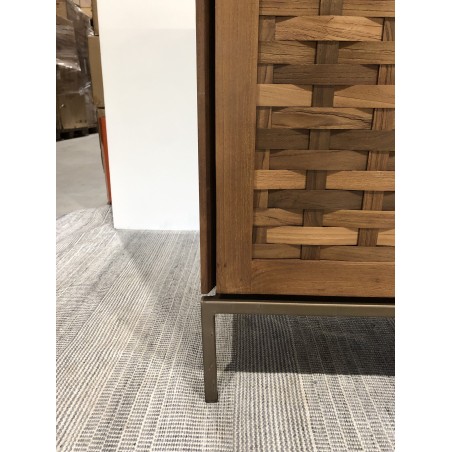 SECONDE MAIN - Buffet en bois de teck recyclé 3 portes