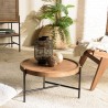 SIXTINE Round Coffee Table 58x58cm - Recycled Teak Top SIXTINE Round Coffee Table 58x58cm - Recycled Teak Top