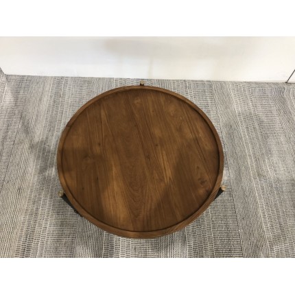 SIXTINE Round Coffee Table 58x58cm - Recycled Teak Top