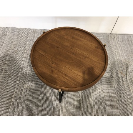 SIXTINE Round Coffee Table 58x58cm - Recycled Teak Top