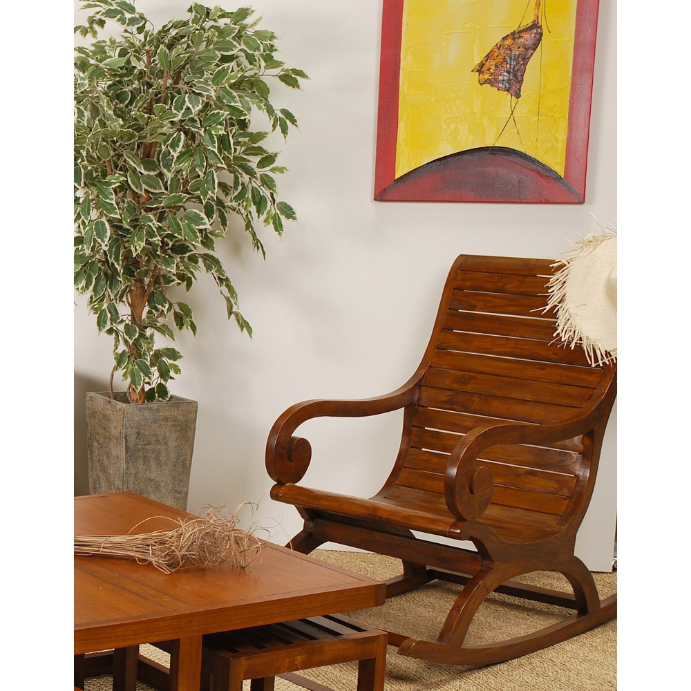 Rockingchair marron bois Mindi LAUREN Rockingchair marron bois Mindi LAUREN