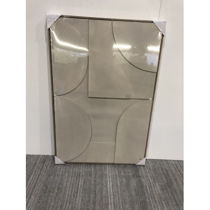 Wall decoration 83x123cm white abstract shapes in relief | Second Hand