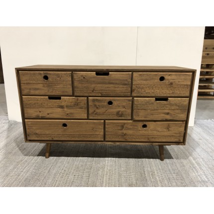 Brown Wood Scandi Chest of Drawers with 8 Drawers | Second Hand