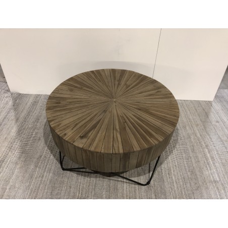 Round coffee table 90x90cm natural teak wood | Second-hand