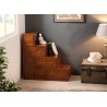 LORINE Small Brown Mindi Wood Staircase Cabinet