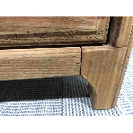 Brown bedside table with 2 drawers, recycled pine | Second Hand