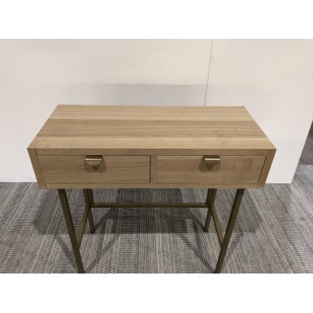 LAURA Console Table with 2 Drawers and Gold Metal Legs