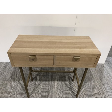 LAURA Console Table with 2 Drawers and Gold Metal Legs